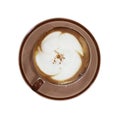 Hot cappuccino coffee cup isolate on white background Royalty Free Stock Photo