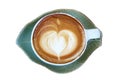 Hot cappuccino coffee with heart shaped latte art Isolated on Transparent Background Royalty Free Stock Photo