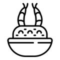 Hot caribbean dish icon outline vector. Ceviche food