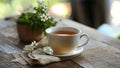 hot chamomile tea cup Royalty Free Stock Photo