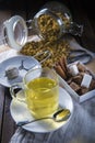 Hot chamomile tea made of wild flowers Royalty Free Stock Photo