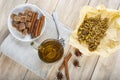 Hot chamomile tea made of wild flowers Royalty Free Stock Photo