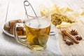 Hot chamomile tea made of wild flowers Royalty Free Stock Photo