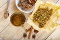 Hot chamomile tea made of wild flowers Royalty Free Stock Photo