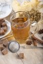 Hot chamomile tea made of wild flowers Royalty Free Stock Photo