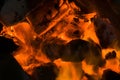 Hot charcoal with blur background Royalty Free Stock Photo
