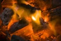 Hot charcoal with blur background Royalty Free Stock Photo