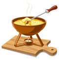 Hot cheese fondue
