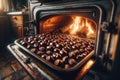 Hot chestnuts fresh from the oven - AI Royalty Free Stock Photo