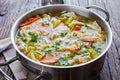 Hot Chicken and vegetable hearty soup