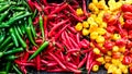 Hot chili colorful mix of peppers Royalty Free Stock Photo