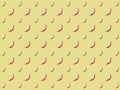 Hot chili pattern. chili pepper isolated on pastel yellow background