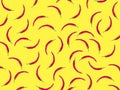 Hot chili pattern. chili pepper isolated on yellow background