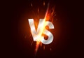 Versus screen. Vs battle headline, conflict duel between Red and Blue teams. Confrontation fight competition. Boxing martial arts