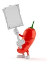 Hot chili pepper character holding protest sign Royalty Free Stock Photo