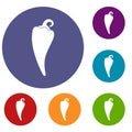 Hot chili pepper icons set Royalty Free Stock Photo