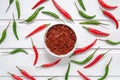 Hot chili pepper paste. Red sauce on white background. Adjika or ajika in Georgian cuisine or harissa in Arabic cuisine