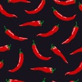 Hot chili pepper seamless pattern.