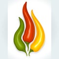 Hot chili pepper in the shape of fire sign Royalty Free Stock Photo