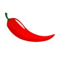 Hot chili pepper vector illustration, isolated on white background. flat design vector Royalty Free Stock Photo