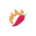 Hot chilli pepper flat icon