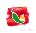 Hot chilli pepper label Royalty Free Stock Photo
