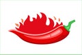 Hot, Chilli pepper labels, burning red peppers icon. Royalty Free Stock Photo