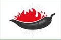 Hot, Chilli pepper labels, burning red peppers icon. Royalty Free Stock Photo