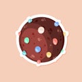 Hot chocolate bomb sticker with fluffy marshmallow