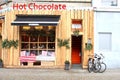 Touristic Hot Chocolate pub at the Dam Square, Amsterdam,Netherlands