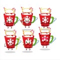 Hot chocolate cartoon designs as a cute angel character Royalty Free Stock Photo