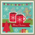 Hot chocolate Christmas card Royalty Free Stock Photo