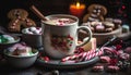 Hot chocolate, cookies, and candy canes galore generated by AI