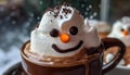 Hot chocolate and cookies, a winter delight generated by AI Royalty Free Stock Photo