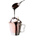 Hot chocolate with cream on top png