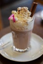 Hot chocolate with cream on top