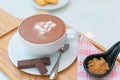 Hot chocolate with dessert bar Royalty Free Stock Photo