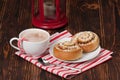 Hot Chocolate Drink. Cinnamon Swirls. Christmas Royalty Free Stock Photo