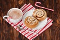 Hot Chocolate Drink. Cinnamon Swirls. Christmas Royalty Free Stock Photo