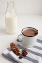 Hot chocolate drink with spices. Winter drink.