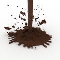 Hot chocolate falling from above Royalty Free Stock Photo