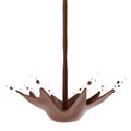 Hot chocolate flow with crown splash Royalty Free Stock Photo