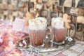 Hot chocolate with whipped cream Royalty Free Stock Photo