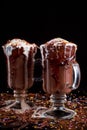 Hot chocolate ice cream float dessert in a big cup Royalty Free Stock Photo