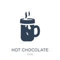 hot chocolate icon in trendy design style. hot chocolate icon isolated on white background. hot chocolate vector icon simple and Royalty Free Stock Photo