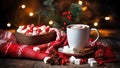 Hot chocolate with marshmallows and candy canes