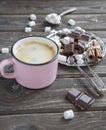 Hot chocolate with marsmallow candies