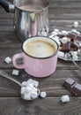 Hot chocolate with marsmallow candies