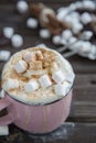 Hot chocolate with marsmallow candies