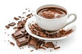 Hot Chocolate with Melting Chocolate Pieces Royalty Free Stock Photo